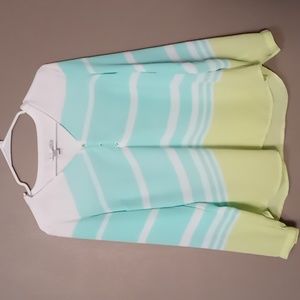 Lauren Conrad Long Sleeved Striped Shirt w Tiny Gold Buttons Size M